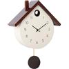 KESOTO Orologio a Cucù con Uccellino che Esce, Orologio da Parete in Legno con Movimento al Quarzo Avanzato, Volume e La Frequenza del Suono Sono Completamente Regolabili, Beige