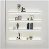 OCETIX Mensole sospese a parete con luce calda a LED L 50/80100/120CM, mensole a emissione di luce da parete in ferro artistico, espositore illuminato in metallo for uso multi-gamma ( Color : White , Size :