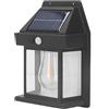 Yunir Luci Solari da Esterno, Lampada Impermeabile con IP65, Luci da Parete per Esterni a LED Al Tungsteno, Luci Solari per Portico da Esterno con Tre modalità di Luce per Ringhiera
