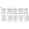 Silplast Secchio con coperchio, colore: bianco, 10 x 30 litri, impilabile, per latte/scorte secchio per miele in plastica adatta al contatto con alimenti secchio a norma alimentare per farina secchio per acqua