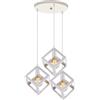TEKHOME Lampadario a Sospensione con 3 Cubi Metallo, Attacco E27, Stile Moderno Industriale per Cucina Soggiorno Camera da Letto - 120cm Regolabile.Bianco/Nero/Marrone LP-47 (BIANCO)