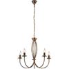 Belight Be Light Lampadario Rustico 5 Luci In Ferro Battuto Bronzo Serie Botte