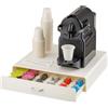 Baroni Home Cassetto porta cialde caffè, Organizer Porta Capsule Universale, capacità 30 capsule, Design Compatto in Plastica Resistente, 1 Cassetto, 34X6X34 cm, Bianco