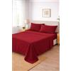 Corredocasa Completo Letto Lenzuola in Cotone, Qualità Made in Italy - PURO COTONE 100% Morbido e Traspirante in ogni Stagione - SET Lenzuolo Sotto con Angoli, Sopra e 1 Federa (Bordeaux, Una piazza e mezza)