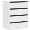 vidaXL Cassettiera Bianca 60x41x76 cm in Legno Multistrato, Mobile con cassetti, armadietto con cassetti, portaoggetti con cassetti