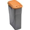 M home by Mazzei Mondex M-Home EcoBin - Pattumiera per Il Riciclaggio, con Sistema di aggancio Connect Ready, Plastica, Anthracite/Orange, 25L