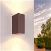Ledvion - Applique da esterno, Cube, portalampada GU10, Ruggine