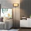 HOMCOM Lampada da Terra Moderna con Doppio Paralume Ø33 x 152.5 cm Nero | Lampada con Interruttore a Pedale, per Camera, Salotto e Soggiorno