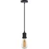 LEDSone Lampada a sospensione industriale vintage regolabile con attacco E27, cavo da soffitto da 10 cm, struttura in metallo per cucina, soggiorno, bar 1 m - nero con lampadina