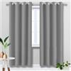 HUAXIQUE Tende Termiche Grigio con Anelli 1 Pezzi Impermeabile moderne Tinta Unita Tende per Soggiorno Camerette Bambini 110x90cm