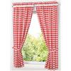 SMITHOOM 2 Pannelli Tende per Finestra a Quadretti a Quadretti Tende in Stile Country per Cucina Soggiorno, Rosso, 80x120cm