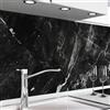 danario Rivestimento Paraschizzi Cucina Adesivo da Parete I Effetto Opaco I Spesso e Rigido I Ignifugo e Resistente all'Acqua I 0,40 mm I Marmo Nero - 60 cm x 500 cm