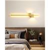 DESHOME Soggiorno Appliques, Moderna Applique da Parete Interna Oro 3000 K Luce Calda 92 cm Lunga Lampada da Parete LED Illuminazione Apparecchio Per Camera da Letto Ufficio Corridoio e Comodino