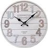 Rebecca Mobili Orologio da Parete Bianco, Orologi a Muro Vintage, Legno Mdf, Analogico, per Cucina Soggiorno - Misure: Ø 33,8 x P 4 cm - Art. RE6465