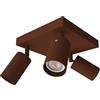 L+ plafoniera, in Metallo, forma faretto, dimensioni 30cmX30cmX15cm, colore corten opaco, Made in Italy