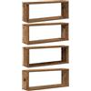 VidaXL Scaffale a Parete 4 pz Legno Antico 60x15x23 cm, Muro a Cubo