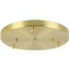 DESHOME Lampada a baldacchino a 3 fori, diametro 35 cm, colore oro, metallo opaco, copertura per 3 lampade, copertura per cavi a soffitto, per lampada a sospensione