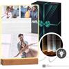 Maverton Cornice LED luminosa con supporto in legno - Quadro in vetro acrilico personalizzato con collage di foto - Lampada con foto per uomo per il compleanno - Papà - XL: 21x32x4,5cm