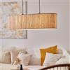 Lightbox lampada a sospensione a 2 fiamme - lampada a sospensione in stile naturale con cavo corto - 115 cm di altezza e 95 cm di lunghezza - 2 prese E27 - max. 52 W - in metallo/erba marina - in nero/naturale
