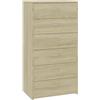 vidaXL Credenza con 6 Cassetti Minimalista Robusta Elegante Madia Armadietto Cassettiera Arredo Casa Rovere Sonoma 50x34x96 cm in Truciolato