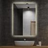 Tulup Specchio LED 80x60 cm con Luce Vetro Temperato da Parete al Bagno Salone Camera da Letto