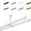 MDEKOR Bastone Per Tende 120 cm, Doppio, Bianco, Montato A Soffitto