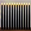 FAEFTY Candele LED Nere, 12 Pezzi Senza Fiamma, a Batteria Tremolante, Elettriche per Natale, Ringraziamento, Festa (2.1 x 25 cm)