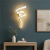 Arcadia Applique da Parete Interno LED 40 cm 16W 2000 Lumen 4500K Luce Naturale - Lampada da Muro Moderna per Soggiorno, Bagno, Cucina, Camera da Letto e Corridoio - Modello Maia (Bianco - 1 Unità)