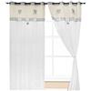 emmevi Tende Coppia Finestra Porta Interno Tessuto Casa Shabby Chic MOD.Tenda Cuoricini 140X290 Grigio