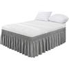 Generic Mantovane giroletto avvolgenti per letti con caduta, regolabili, elastiche, volant antipolvere Queen King Full Twin, lavabili in lavatrice (Grigio Chiaro, King)