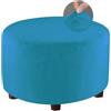 FANSU Copri Pouf Rotondo Elasticizzato, Velluto Poggiapiedi Lavabile Copri Ottomano Copertura per Sgabello Pouf Poggiapiedi Fodere per Sgabello per Soggiorno (Blu Pavone,S)
