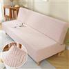 Surwin Copridivano Senza Braccioli 2/3 Posti Elasticizzato, Antimacchia Inverno Peluche Fodera per Divano Letto Lavabile Antiscivolo Pieghevole Clic Clac Copri Divano (120-150cm,Rosa)