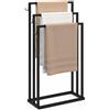 IDMarket - Toallero de 3 niveles DALLAS de metal negro, diseño industrial