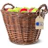 Creative Home Cesto in Vimini con Manici, Cesta Portalegna da Interno | Ø 45/30 cm - H 37 cm | Intrecciato a Mano | Salice Naturale | Cesto Multiuso per Legna, Frutta, Arredo Casa e Decorazione