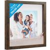 PHOTOLINI 3D cornice 30x30 cm rovere scuro, profonda con vetro e passe-partout, cornice per oggetti fino a 1,5 cm di profondità, legno MDF - perfetta per il fai da te e come regalo