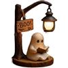 Generico Lanterna da lettura con fantasmi, Boo, in resina, per Halloween, luce notturna con fantasmi illuminati, lampada da lettura per libri, decorazioni luminose per interni per casa e ufficio, statuetta con