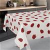 ANRO, tovaglia cerata, lavabile, in PVC, motivo con papaveri e farfalle, bianco/argento, 140 x 140 cm