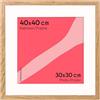 FRAMAI® Cornice per quadri 40x40 cm in colore quercia - con passepartout - telaio in legno MDF, plexiglass antirottura, ecologico, con sospensione e supporto - formato verticale e orizzontale