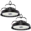 Amdelne 2 x Faretto LED UFO 200W 34000lm, Lampada Officina LED 5000K Bianco Freddo, 90° Angolo del Fascio Lampada Garage, Highbay light Impermeabile IP65 per Magazzino/Campi Sportivi/Cantina/Palestra