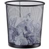 Relaxdays Cestino gettacarte in metallo da ufficio pattumiera a rete porta-rifiuti Ø 26 cm alto 27,5 cm nero
