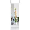 LIFEZEAL 2 in 1 Specchio da Parete Lungo con Gancio Regolabile in Altezza, Rettangolare 107,4 x 36,5 cm per Soggiorno, Camera da Letto, Bagno, Moderno (Bianco)