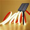 XUNATA Neon COB Flessibile 24V Solare/USB - IP68 Impermeabile 320 LED/m, 8 Modalità Striscia LED per Interni/Esterni Giardino (Bianco naturale,0.5m)