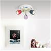 Lightbox Faretto da soffitto LED con luce bianca calda - faretto a 3 luci per la stanza dei bambini con teste orientabili - plafoniera con lampadina inclusa e sostituibile - metallo colorato