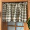 A.Monamour Tenda Corta per Finestra Piccola Rustico Bianco Verde A Quadri A Scacchi In Cotone Pizzo Tendina Cucina Bistrot Caffè Mezza Mantovana Tenda a Vetro a Pannello