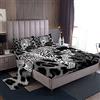 Loussiesd - Set di biancheria da letto con motivo leopardato per ragazze e ragazzi, con cheetah, safari, floreale, botanico, animali selvatici, lenzuolo nero e bianco, set di biancheria da letto, 4