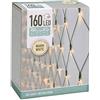 Spetebo - Rete luminosa a LED con 160 LED, luce bianca calda, per interni ed esterni, 200 x 100 cm