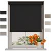 DTCH® Tenda a rullo oscurate senza fori 110 x 190 cm (LxA) Nero, Misure da 40 a 240 cm di larghezza, tende a rullo per finestre senza forare, Tenda oscurante
