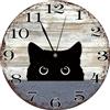 Geroclonup Bellissimo orologio da parete con design gatto, funzionamento a batteria, silenzioso, senza ticchettio, orologio rotondo vintage decorativo per casa, cucina, soggiorno, ufficio, bagno