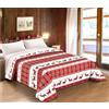 Tata Home Trapuntino Copriletto Trapuntato Primaverile Estivo 100 gr/mq Quilt Leggero Letto Singolo 160x260 cm Fantasia Alpina Made in Italy Mod. Baita Baita Livigno Rosso