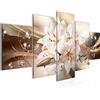 Runa Art Fiori Gigli Murali Tela Non Tessuta 5 Pezzi Astratto Beige Marrone Camera Da Letto Corridoio 020153a
